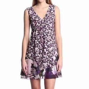 Nanette Lepore Until Forever Surrender Dress Sz 10 Lined Sleeveless Floral VNeck
